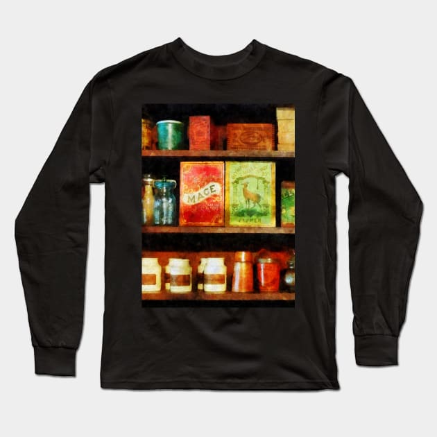 Cooking - Spices on Shelf Long Sleeve T-Shirt by SusanSavad